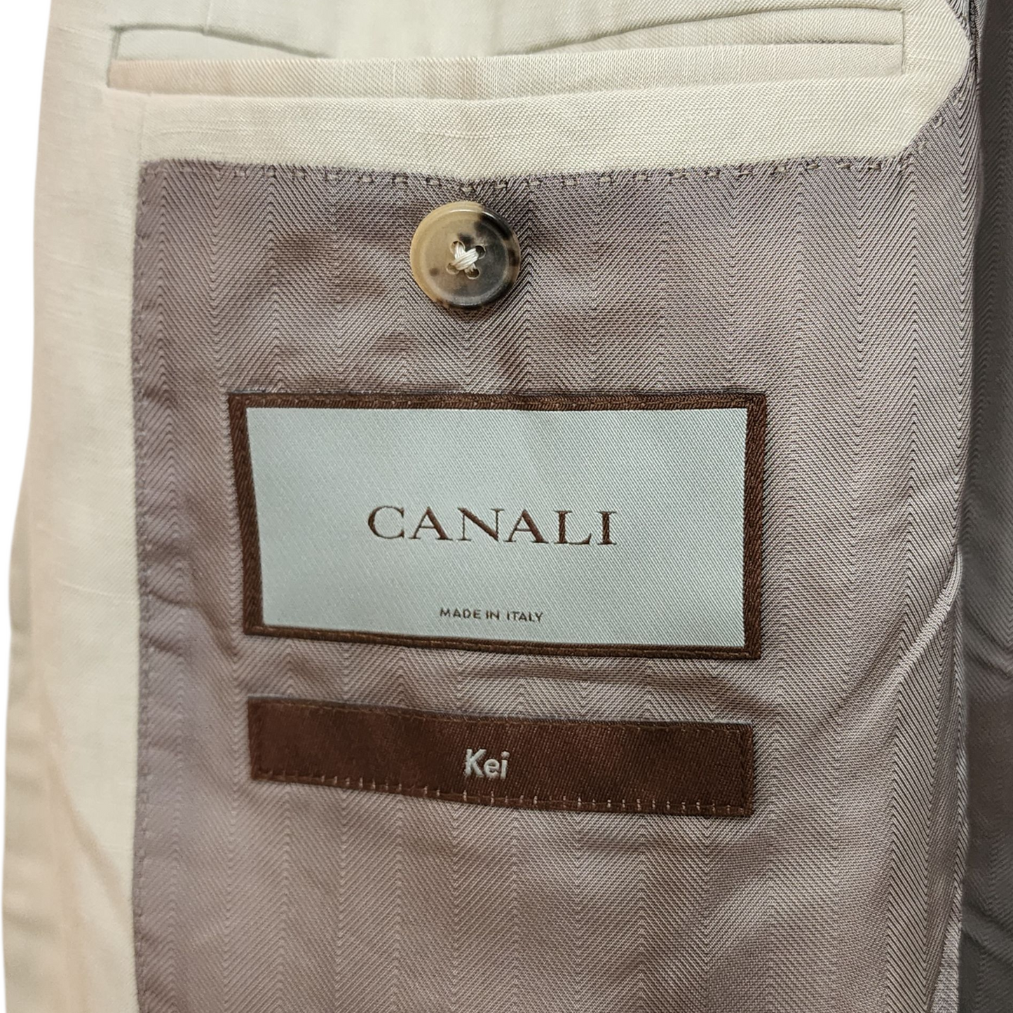 Canali Kei Tan Linen-Silk Blazer – Size IT 50 / US 40 – New, Floor Sample