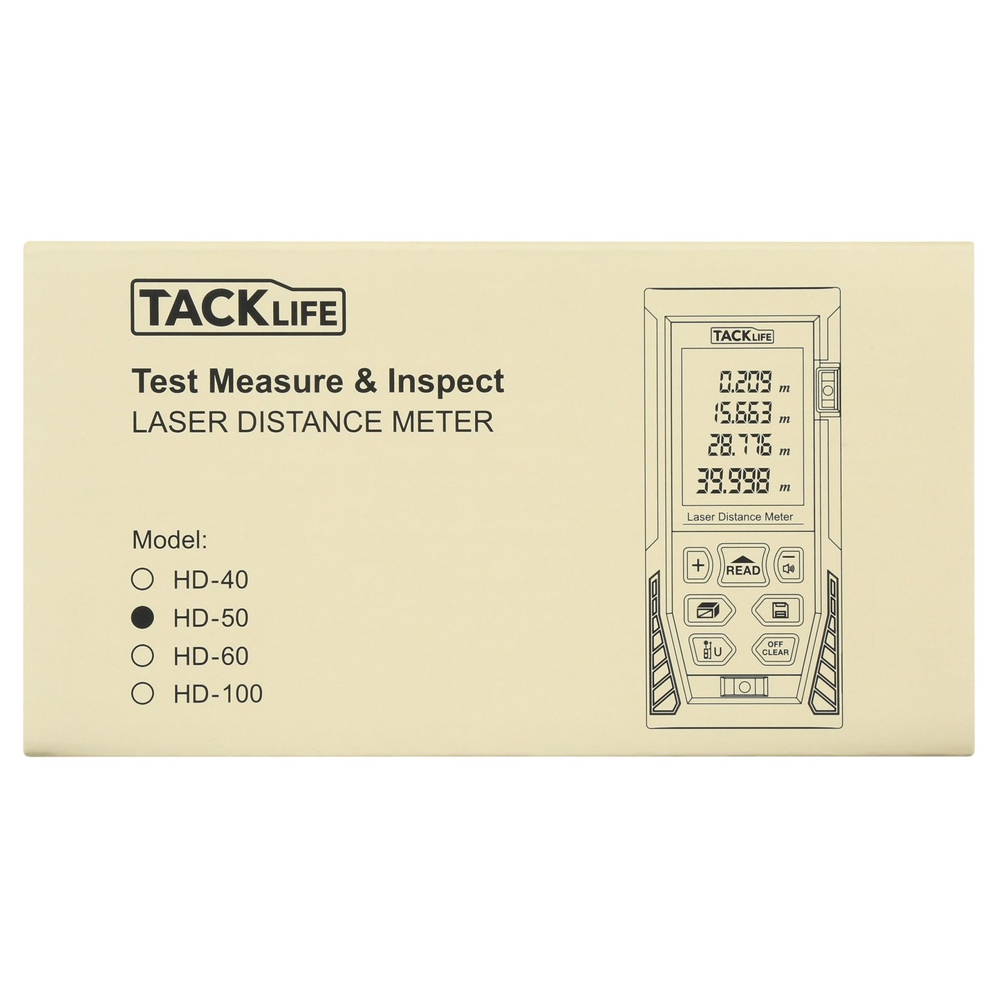 Tacklife Laser Distance Meter 164' HD-50 Test Measure& Inspect