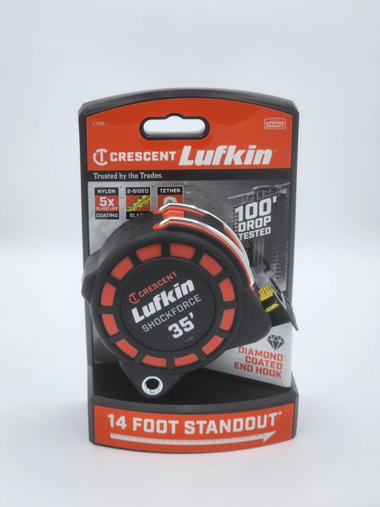 Crescent Lufkin Tape Measure shockforce G1 35'x 1-3/16" Ultimate Precision.