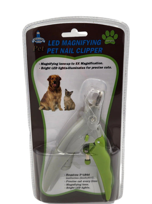 LED Magnifying Pet Nail Clipper with Trapper