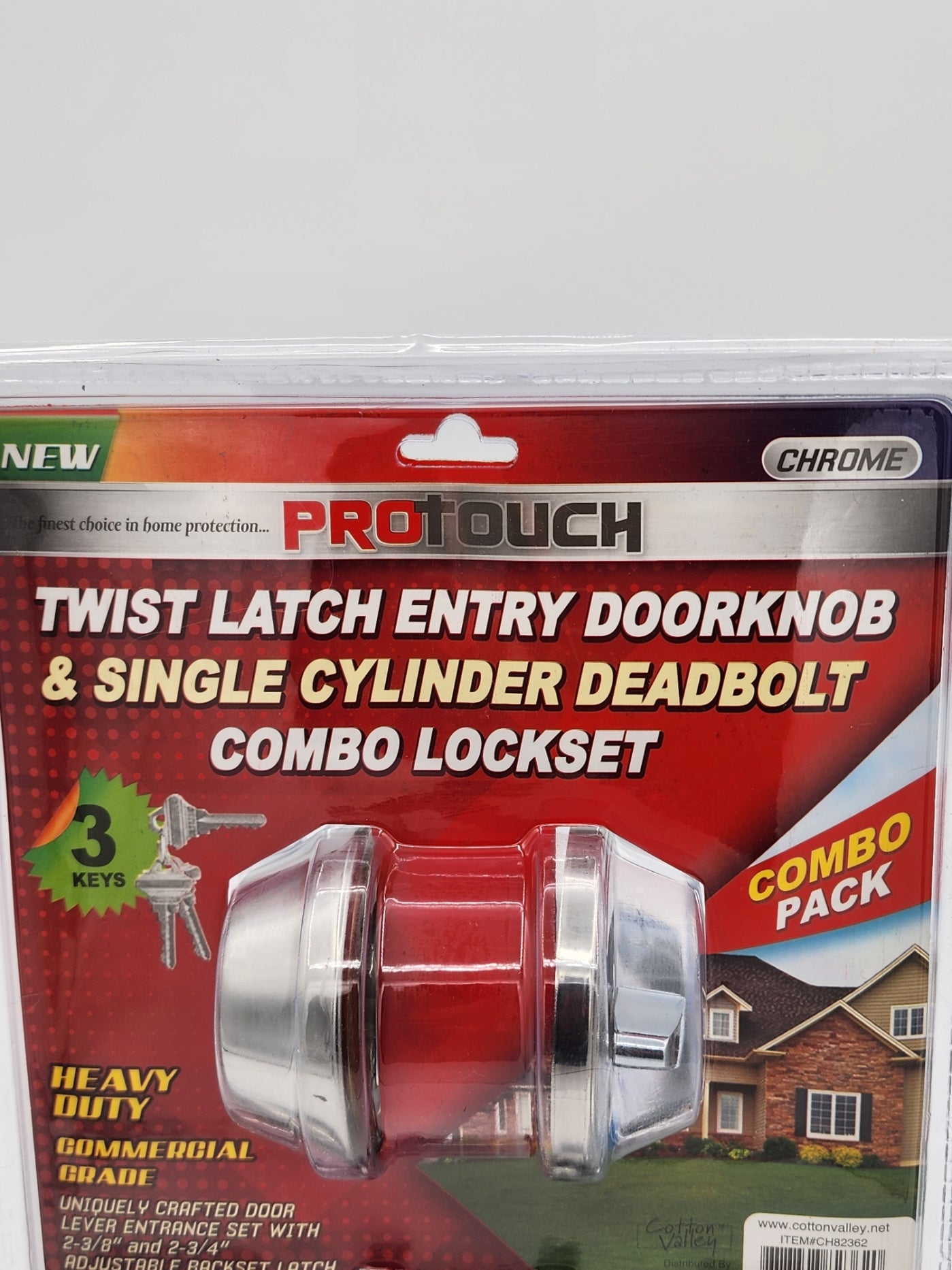 Twist Latch Entry Doorknob& Single Cylinder Deadbolt Combo Lockset. Protouch