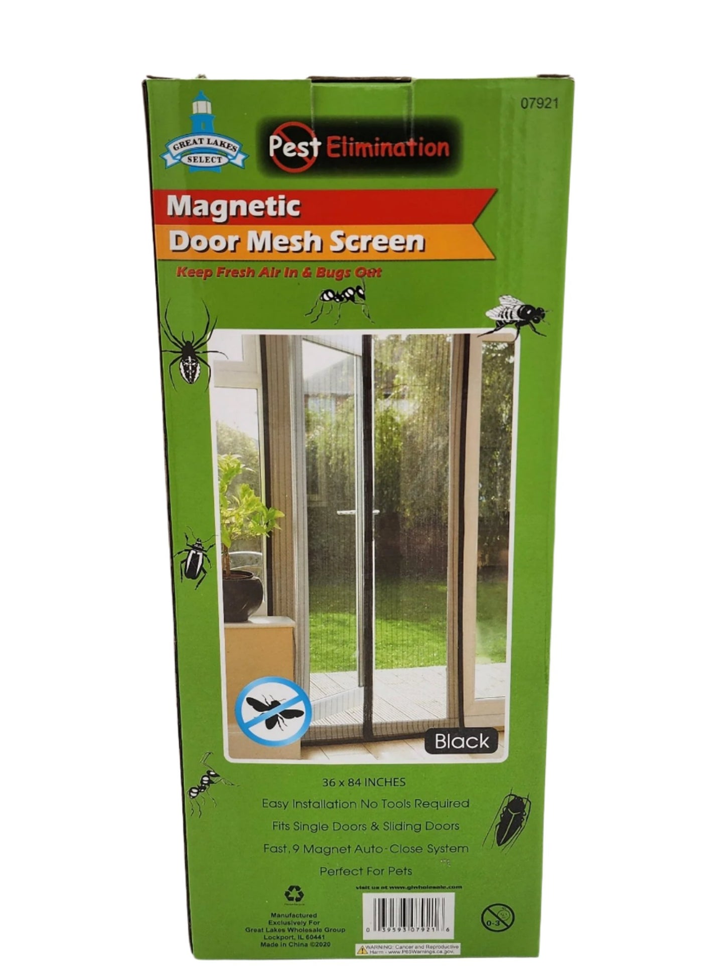 Magnetic door mesh screen Pest Elimination 36"x 84" easy Installation.