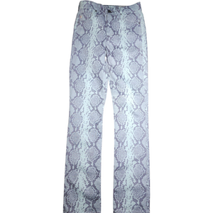 Jeans AG The Mari Snake Print High Rise Straight, Size 24 W Blue Color