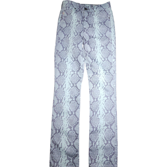 Jeans AG The Mari Snake Print High Rise Straight, Size 24 W Blue Color