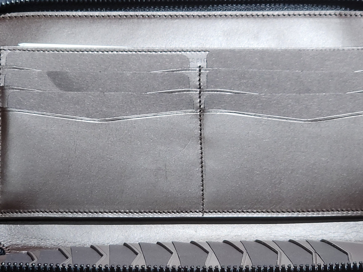 Authentic Dunhill Navy Blue Chassis Leather Double-Zip Organizer Pouch Wallet