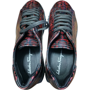 Salvatore Ferragamo Cube Gancini Lace-Up Shoes – Men’s US 7 (Burgundy & Black)