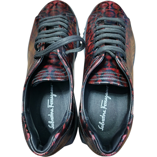 Salvatore Ferragamo Cube Gancini Lace-Up Shoes – Men’s US 7 (Burgundy & Black)