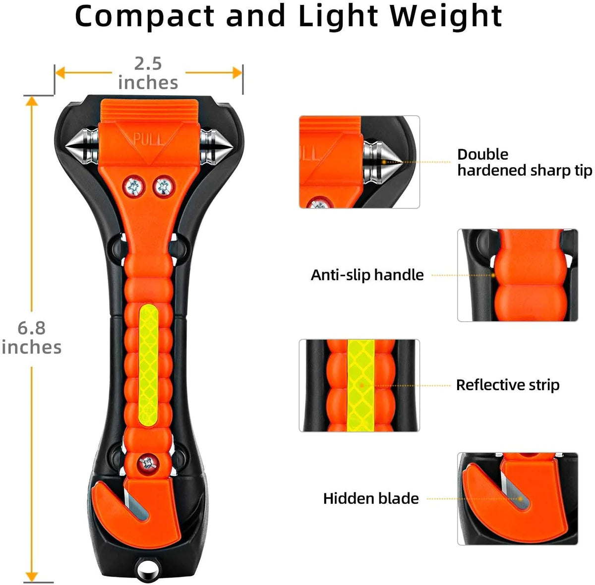 Car Safety Hammer Emergency Escape Tool Window Hammer Break & Seat Belt Cutter.