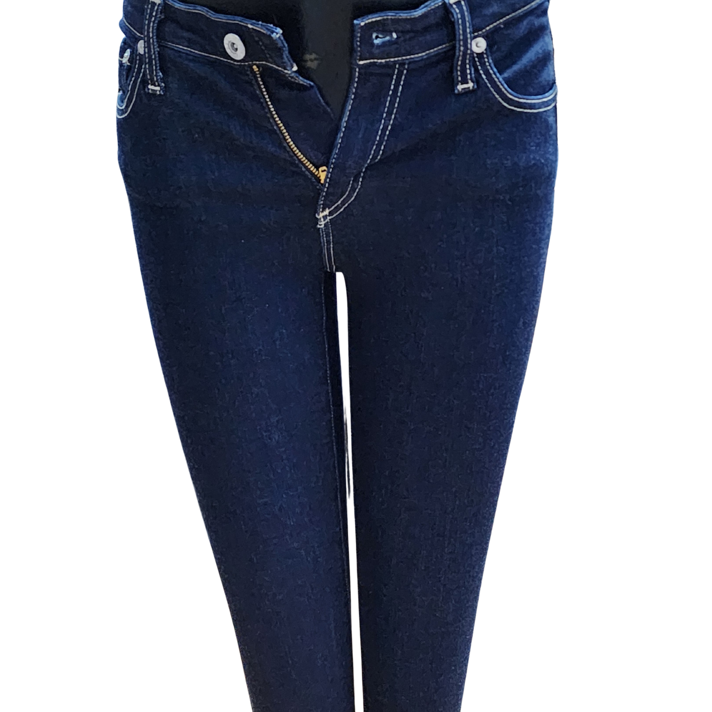 Blue jeans on a white background