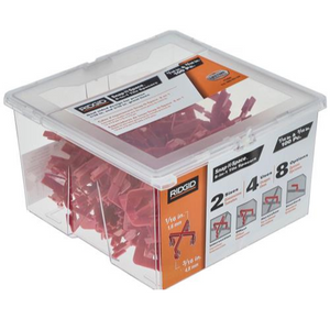 RIDGID Tile Spacer 100 pc 1/16in & 3/16 in Dual Sided Design for precise grout lines