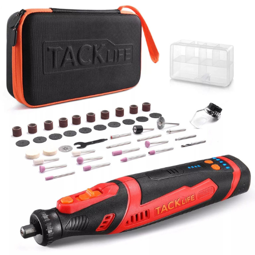 TackLife Cordless Rotary Tool & 45 Accessory Kit Red Color Model: RTD02DC
