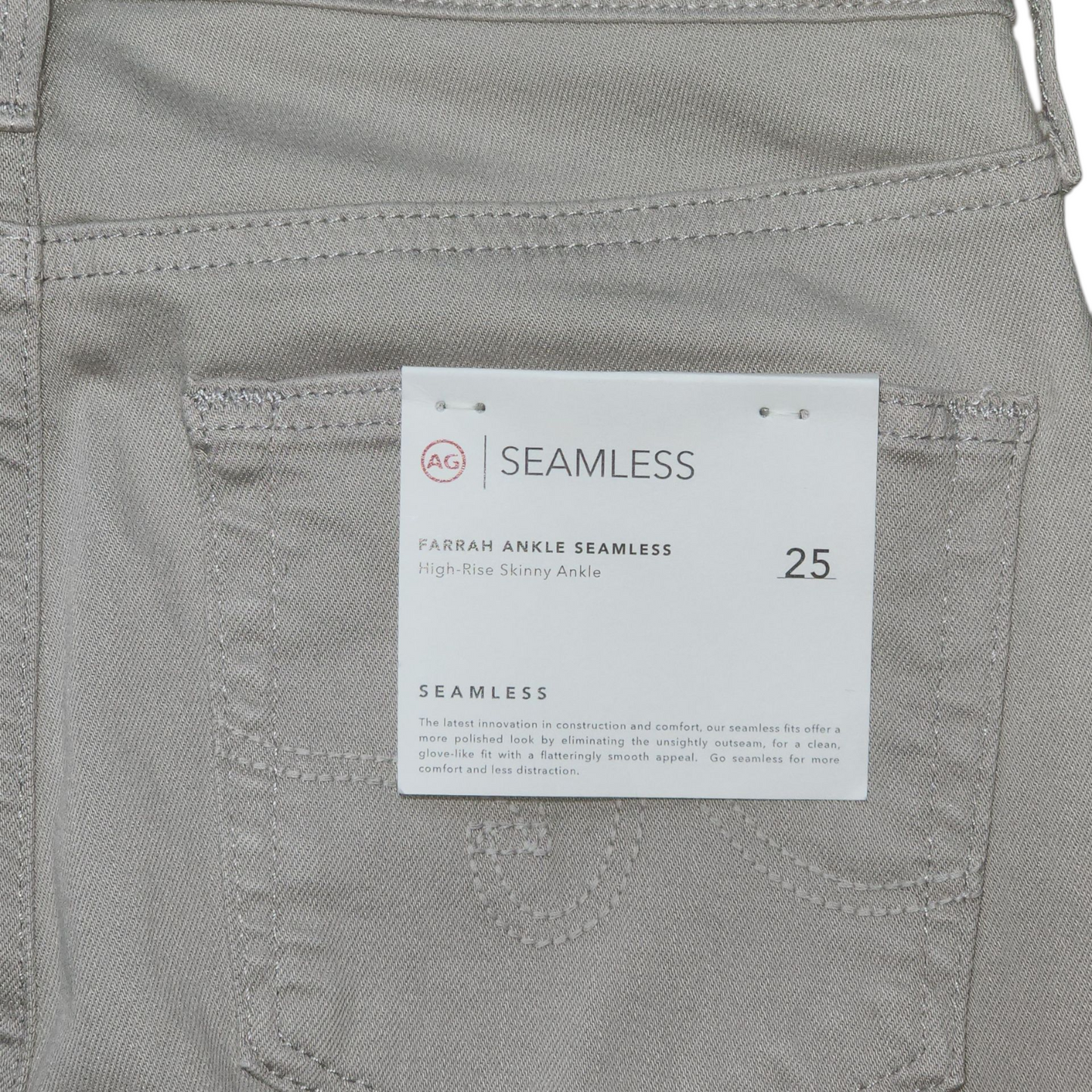 Jeans AG Farrah Ankle Seamless High Rise skinny Ankle size 25 Women, Gray color