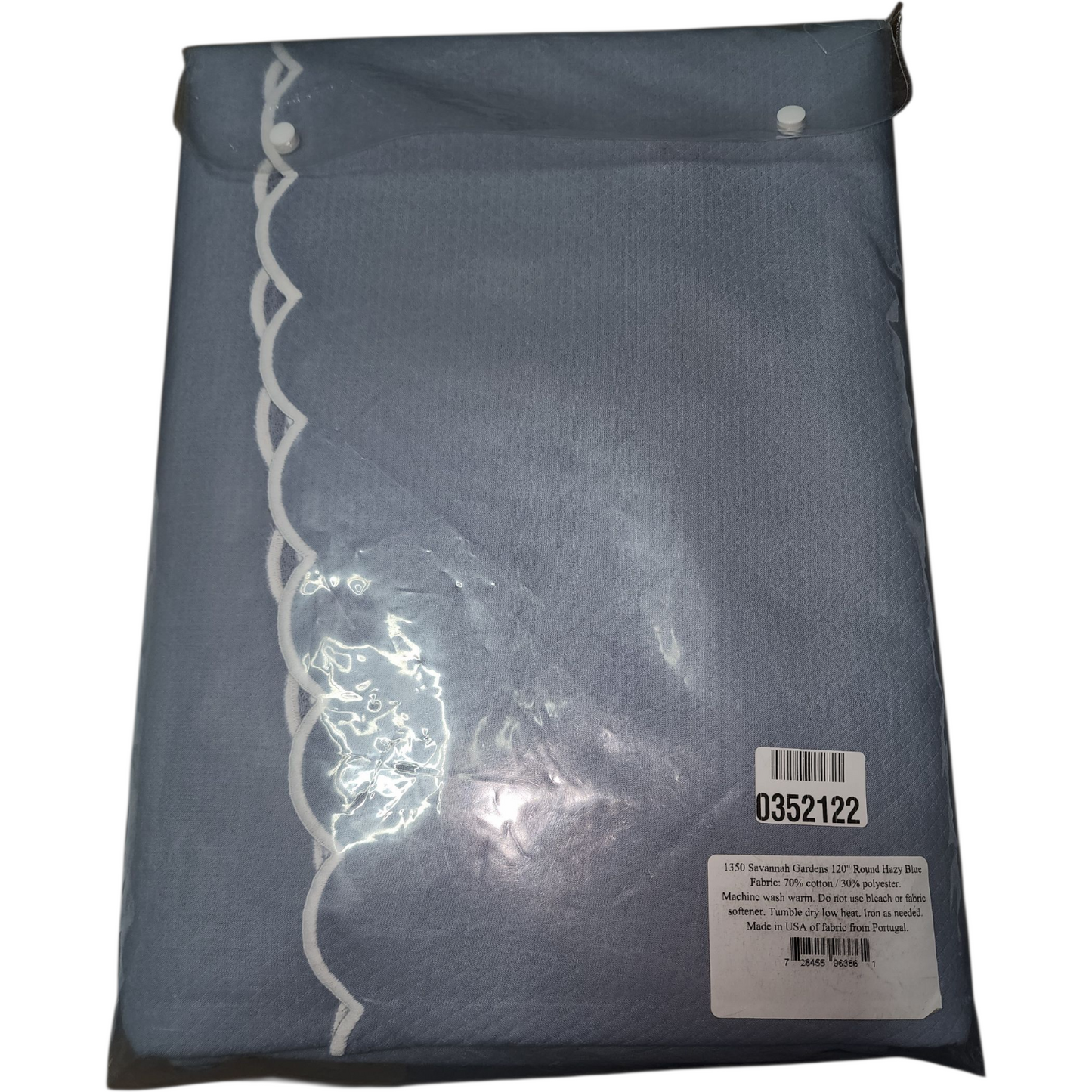 Matouk Savannah Gardens 120" Round Hazy Blue