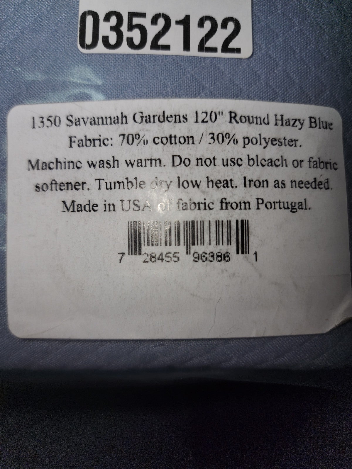 Matouk Savannah Gardens 120" Round Hazy Blue