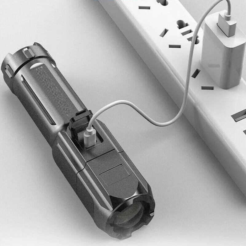 Pocket Flashlight, LED light, USB Charging Telescoping focusing