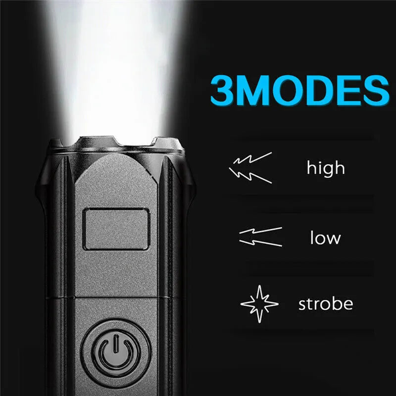 Pocket Flashlight, LED light, USB Charging Telescoping focusing