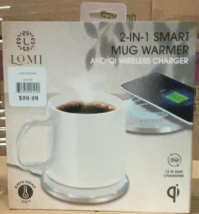 Lomi 2 in 1 Smart Mug Warmer and QI Wireless Charger (Pink Color)