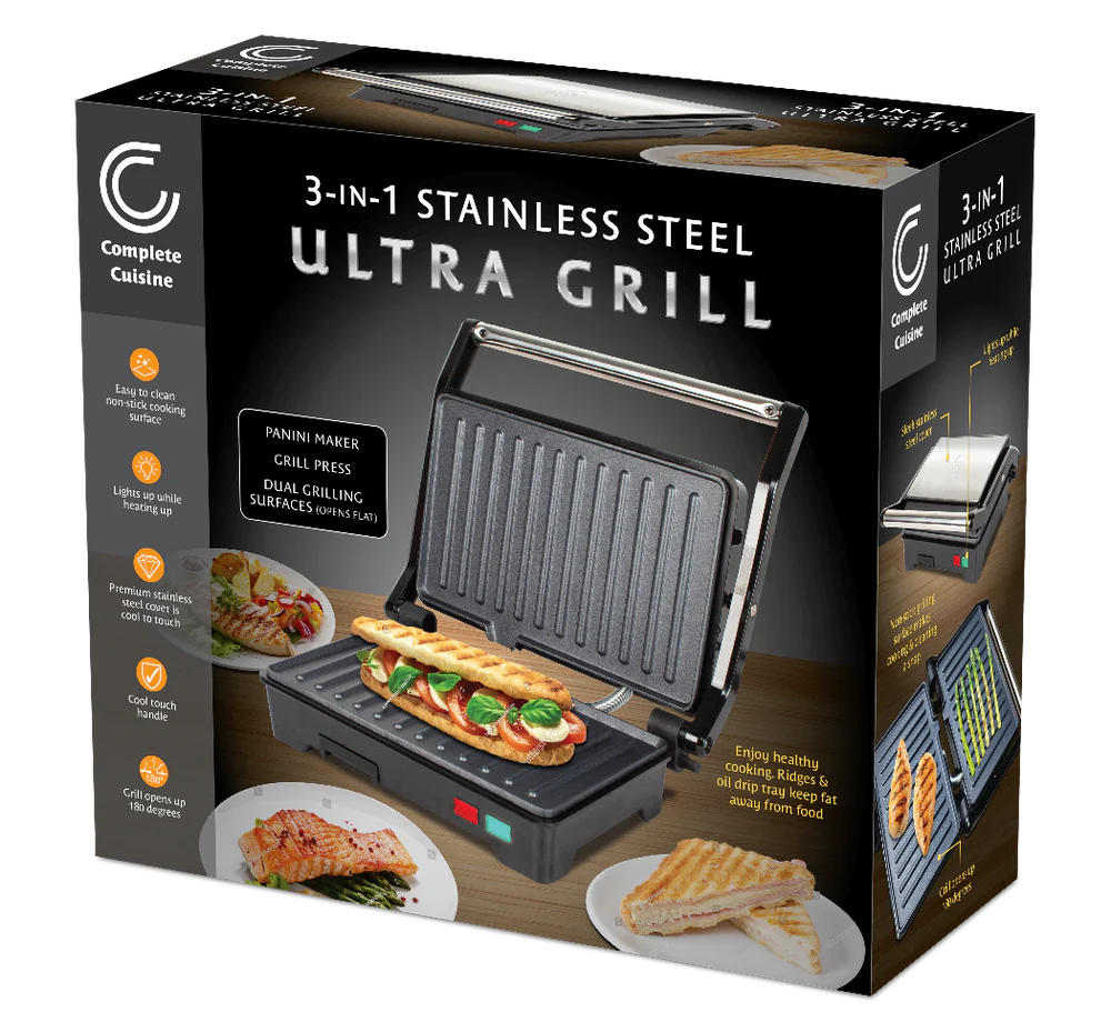 Complete cuisine panini press, versatile sandwich grill, non-stick panini maker,panini press for home use, easy to clean panini grill, gourmet sandwich maker, compact kitchen appliances