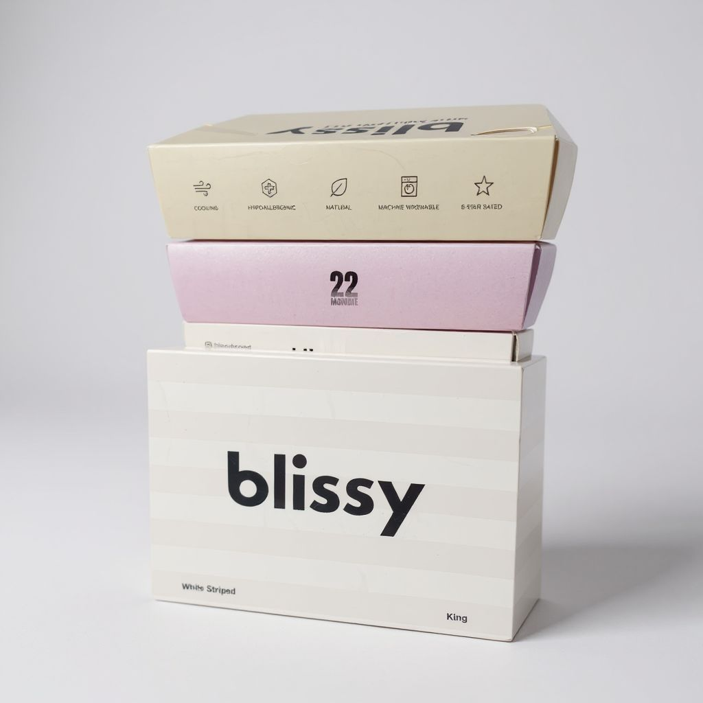 Blissy 100% Pure Mullberry Silk 22 Momme white striped, King Size