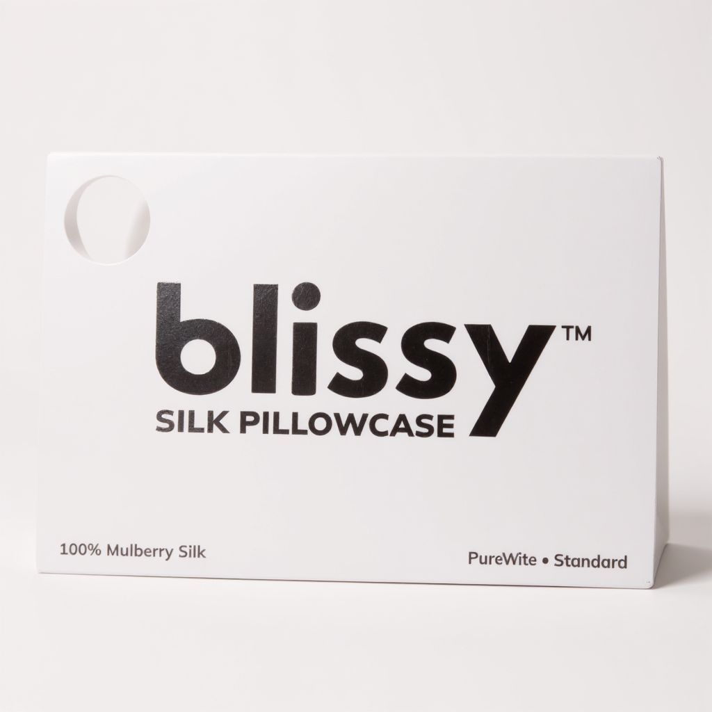 Blissy 100% Pure Mulberry Silk Pillowcase Momm 22 Pure White Standard Size