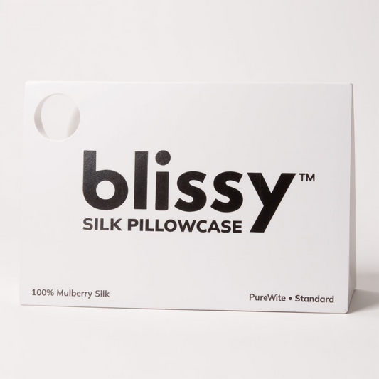 Blissy 100% Pure Mulberry Silk Pillowcase Momm 22 Pure White Standard Size