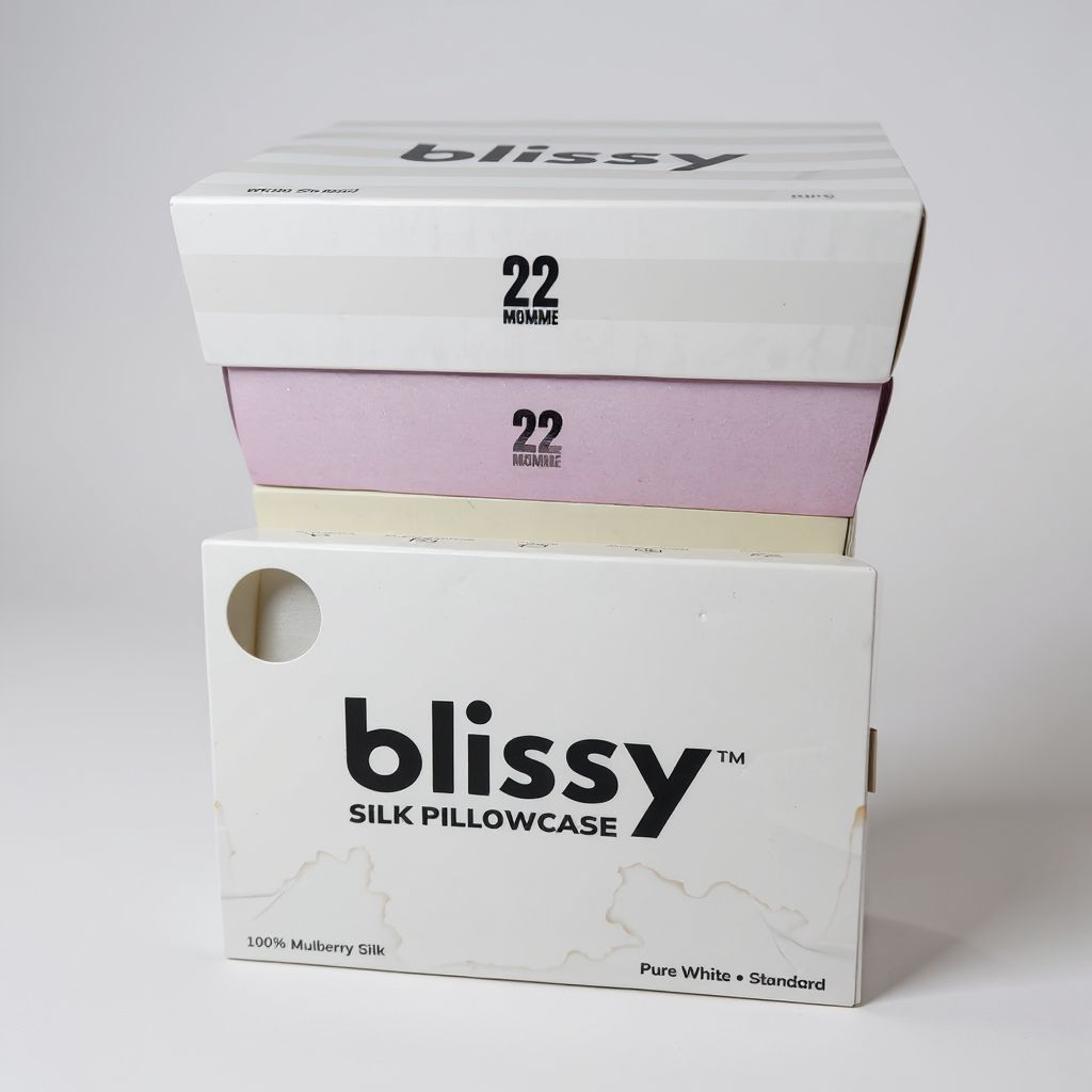 Blissy silk pillowcase packaging on a white background