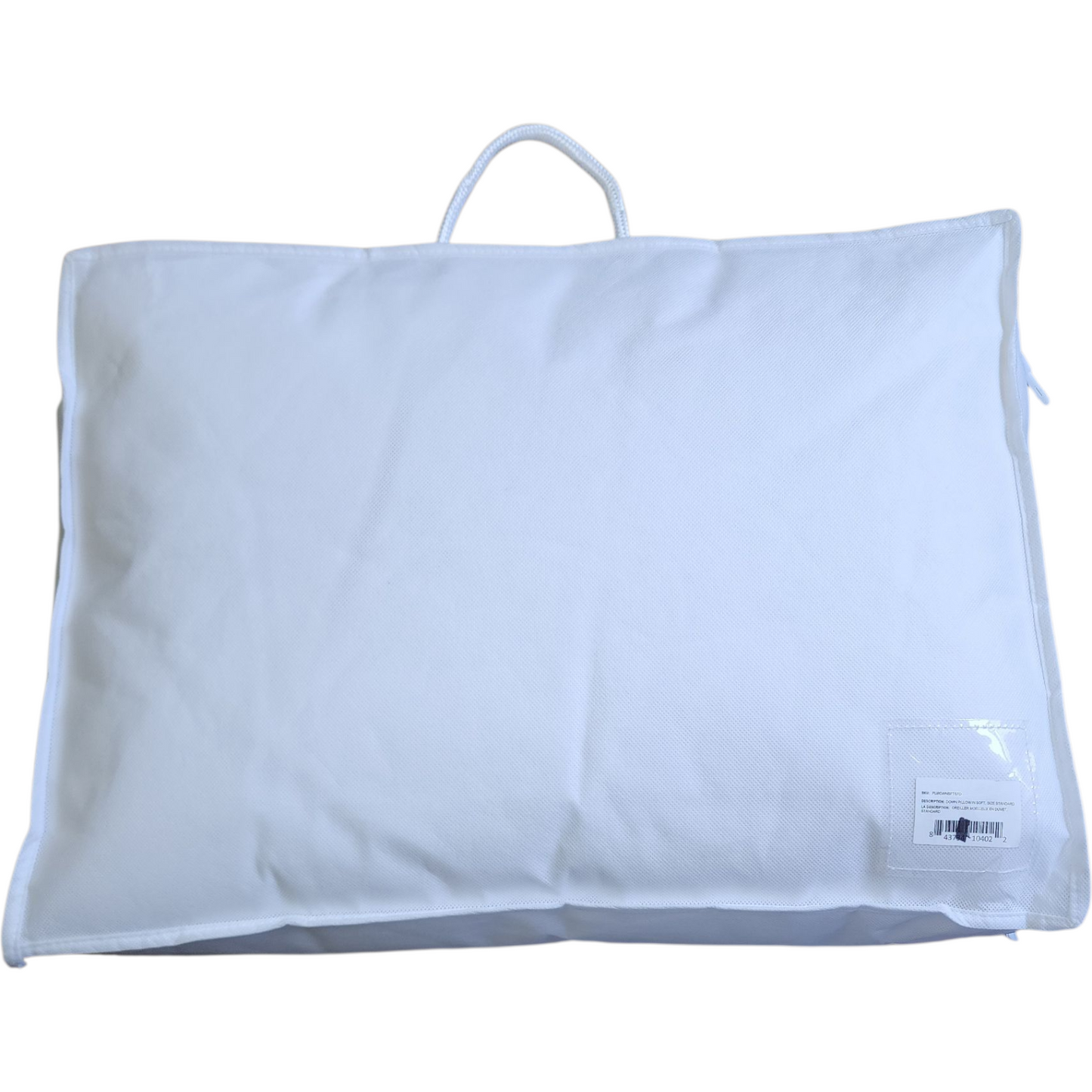 White pillow with a handle on a white background