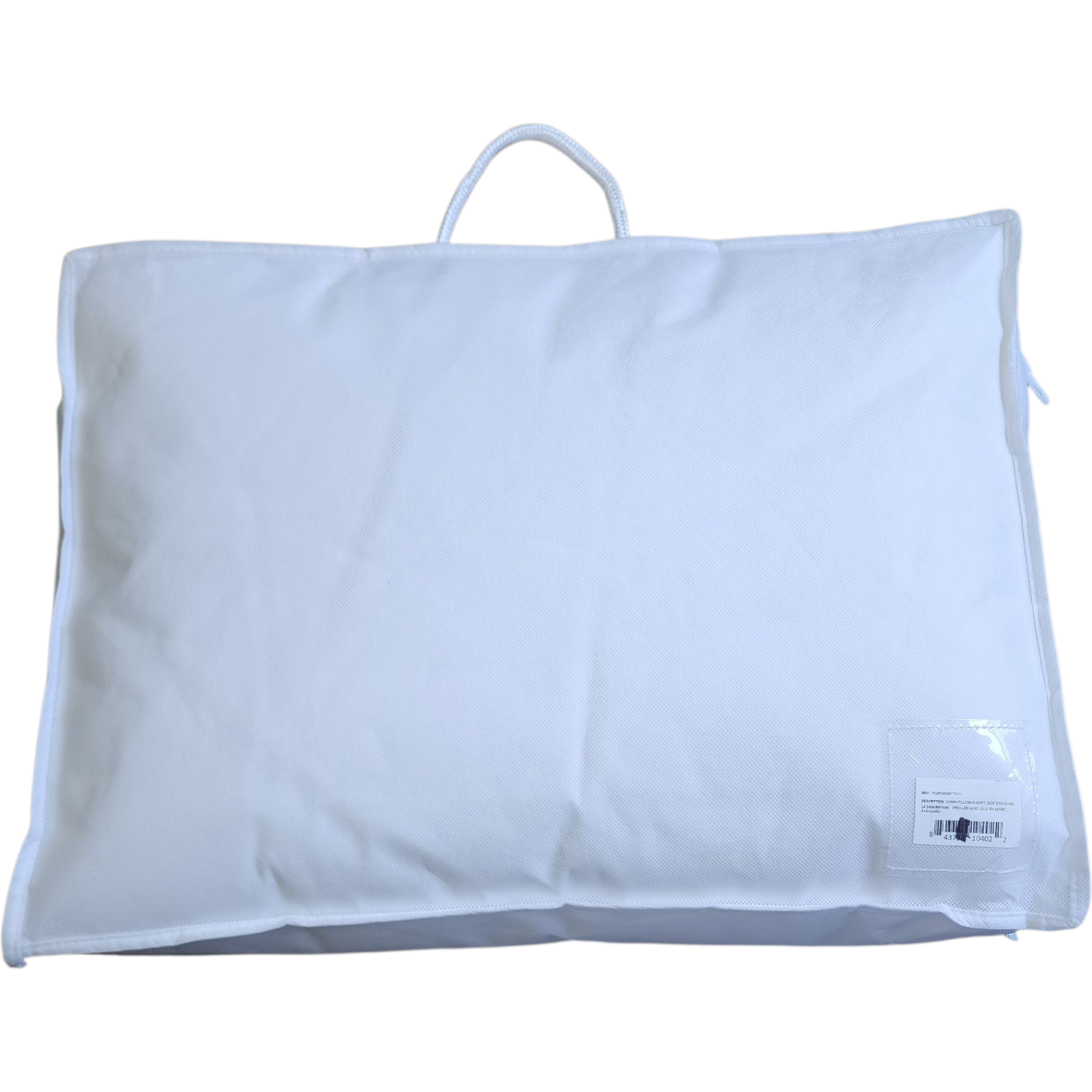 White pillow with a handle on a white background