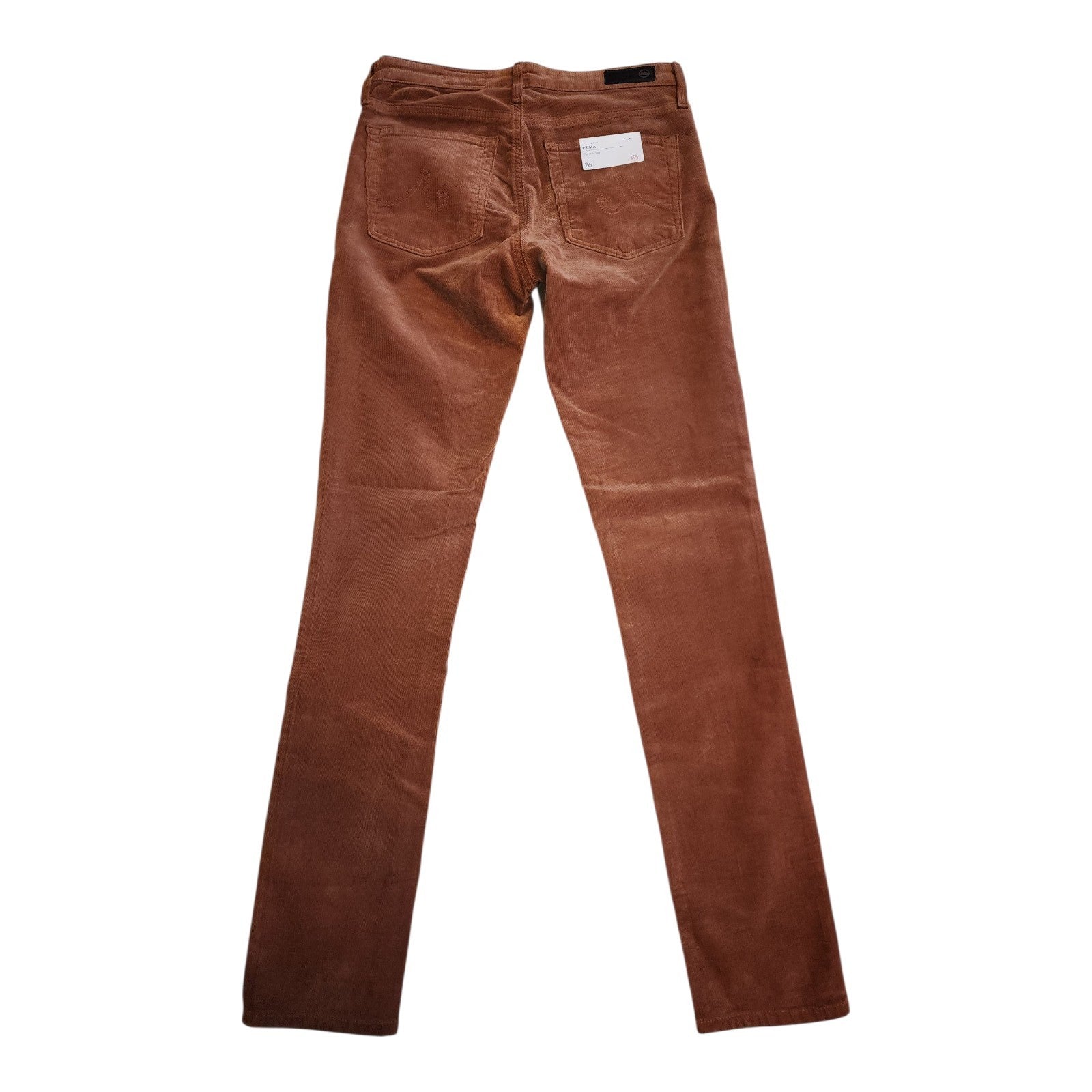 Brown corduroy pants on a white background