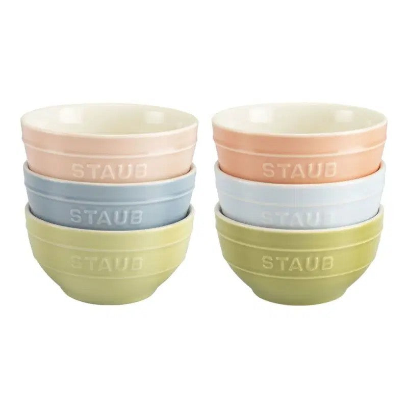 Staub 4.75" Small Universal Bowl Set 6 Pieces Macaron Pastel Colors