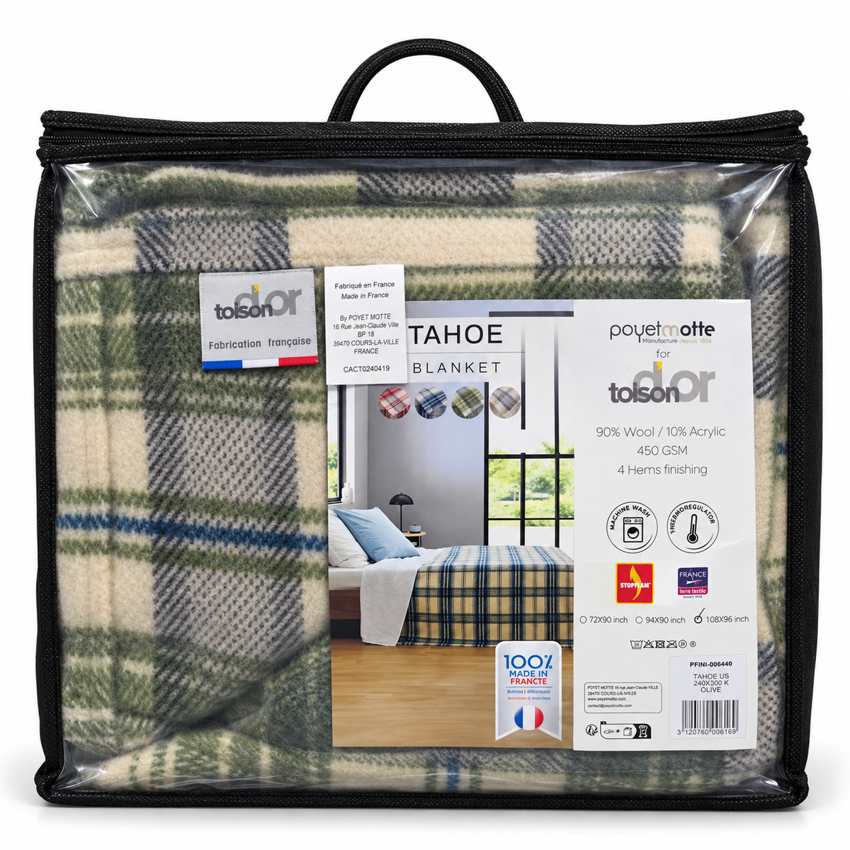 Tahoe blanket in original zippered packaging