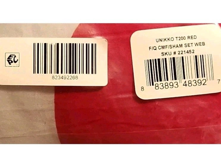 Marimekko Unikko Comforter Floral Red and White Queen Set Percale Cotton BN $300